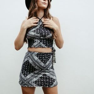 Carmen Bandana Print Matching Skirt Set